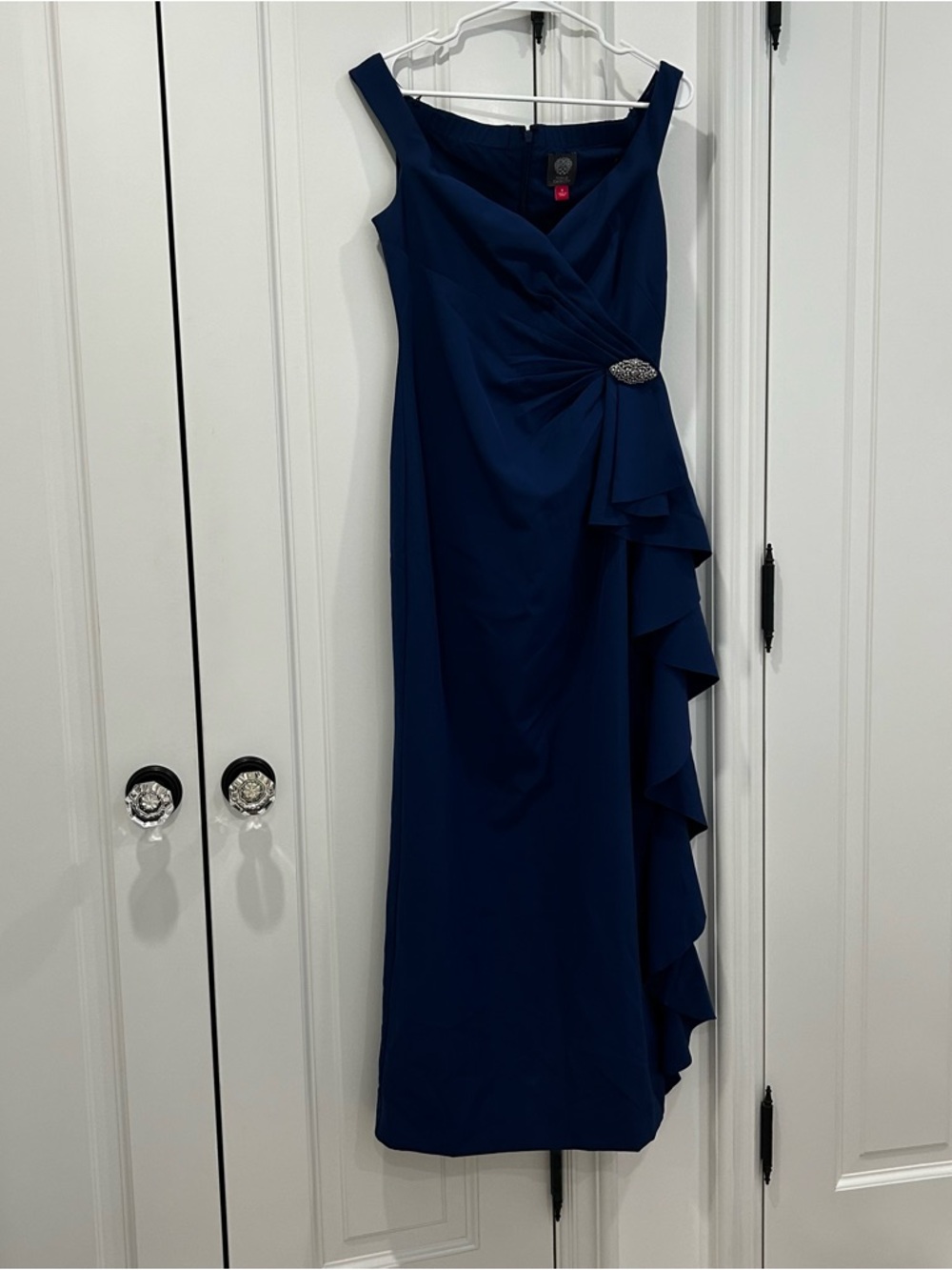 Vince Camuto Midnight Blue One-Shoulder Ruffle Cocktail Dress